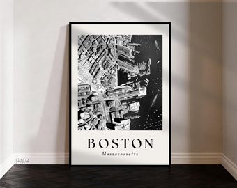 Boston Massachusetts Travel Poster | Vintage Boston Wall Art | Boston Skyline Print | New England Decor | Boston Gift