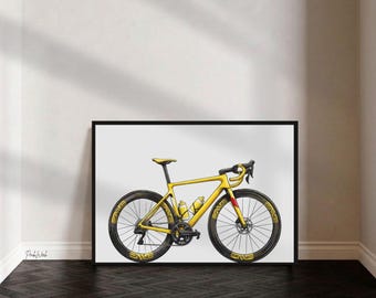 Aero Road Bike Poster | Minimalist Cycling Wall Art | Modern Bicycle Print | Cyclist Gift | Digital Download
