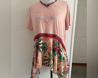 Tunic Women’s Upcycled Tunic Top Boho look Size Xl Art to wear