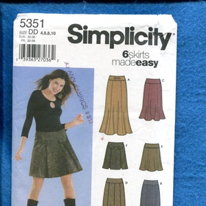 Simplicity 5351 Flirty Flared Skirts Pattern Size 4 to 10 UNCUT