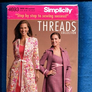 Simplicity 4693 Modern Duster & Dress Size 6 to 12 UNCUT