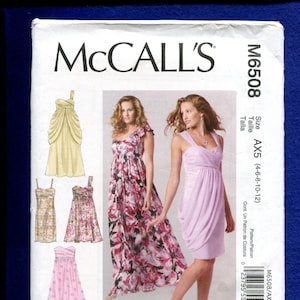 McCall's 6508 Grecian Goddess Evening & Cocktail Dresses Size 4 to 12 UNCUT