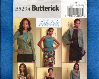 Butterick 5294 Modern Woman's Wardrobe Pattern Size 16..18..20..22 UNCUT