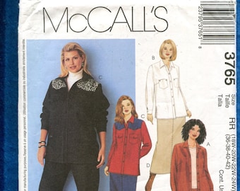 NEW McCalls 3765 Shirts Straight Jean Skirt and Jeans Pattern Plus Size 26W-32W 