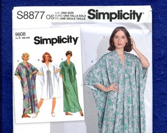 Simplicity 8877 Classic Hostess Caftan Pattern Fits Size XS to XL UNCUT