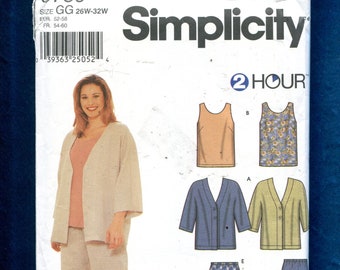 Simplicity 9759 Easy Casual Sportswear Pattern for Women Size 26W to 32W UNCUT