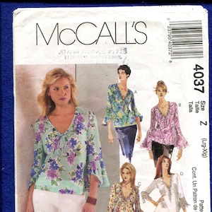 McCall&#39;s 4037 Blouses with Awesome Sleeves Pattern Size L..XL UNCUT