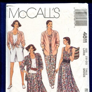 McCall&#39;s 4811 Easy Fitting Flared Skirt Jacket & Pants Pattern Size LARGE UNCUT