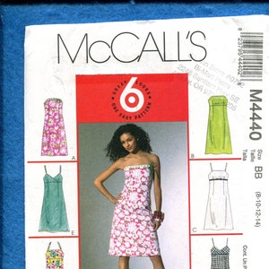 McCall&#39;s 4440 Fitted Sun Dress with Your Choice of Straps Size 8 to 14 UNCUT