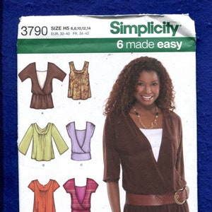 Simplicity 3790 Easy Fitting Tee Shirts Pattern Size 6 to 14 UNCUT