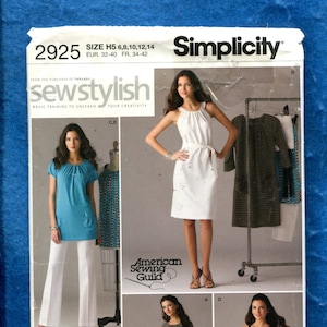 Simplicity 2925 Easy Fitting Summer Dresses or Tops Pattern Size 6 to 14 UNCUT
