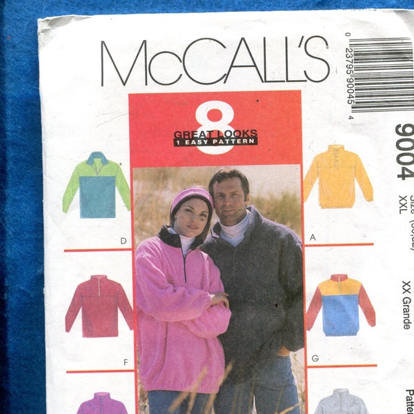 McCalls 9004 Pullover Jackets for Men and Women Size XX LARGE UNCUT