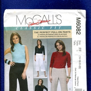 McCall&#39;s 6082 Wide Leg Pants & Capri&#39;s Pattern Size 16 to 22 UNCUT