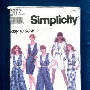 May include: A vintage Simplicity sewing pattern, number 7877, featuring illustrations of women's clothing designs. The cover displays various outfits, including dresses and jumpsuits, with the text "easy to sew".