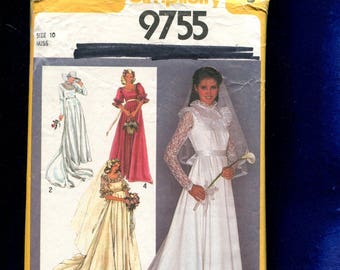 Sewing Pattern for Empire Waist Wedding Dress, Sz 6-14, Bust 30.5-36",  Simplicity 1909 - Etsy