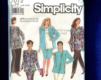 Simplicity 7072 Stunning Evening Top Jacket Skirt & Blouse Size 18W to 24W UNCUT