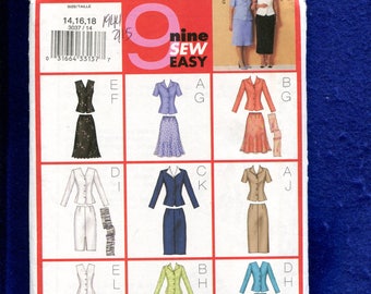 Butterick 3037 Slim & Flared Skirts Jas met Princess Naden Maat 14..16..18 UNCUT
