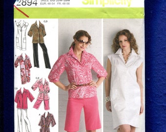 Simplicity 2894 Summer Time Resort Wear Pattern Size 20W to 28W UNCUT