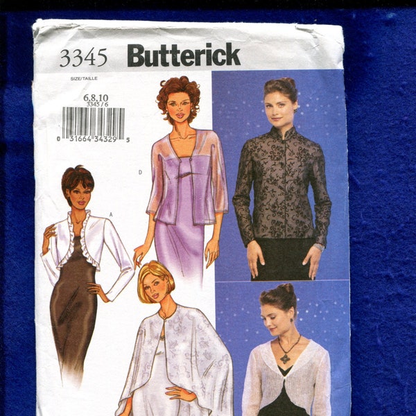 Butterick 3345 Evening Jackets & Cape Pattern Size 6..8..10 UNCUT