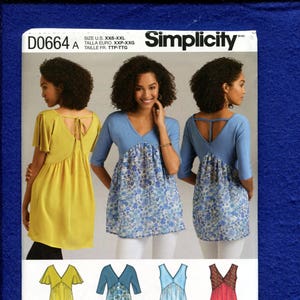 Simplicity 0664 Easy Fitting Baby Doll Dress or Tunic Pattern Size XXS to XXL UNCUT