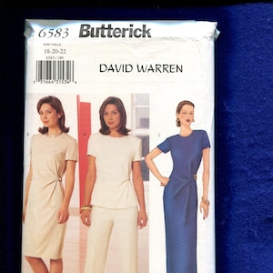 Butterick 6583 David Warren Slimming Dress or Top & Pants Size 18..20..22 UNCUT