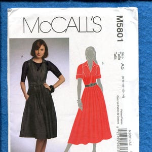 McCalls 5801 Fitted Bodice Shirtwaist Dress with Full Skirt Size 6 to 14 UNCUT