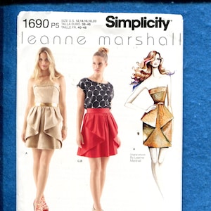 Simplicidade 1690 Designer Leanne Marshall Trendy Cocktail Party Dress Padrão Tamanho 12 a 20 SEM CORTES