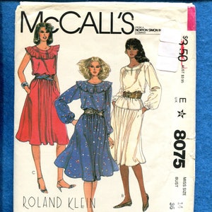 1980&#39;s McCalls 8075 Designer Easy Fitting Country Comfort Skirt & Top Pattern Size 14 UNCUT
