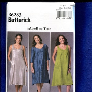 Butterick 6283 Designer Katherine Tilton Super Easy Fitting Sun Dress Size XS..S..M UNCUT