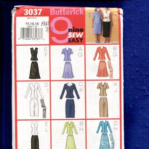 Butterick 3037 Slim & Flared Skirts Jacket with Princess Seams Size 14..16..18 UNCUT
