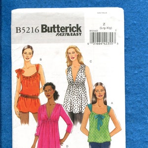 Butterick 5216 Summer Time Tops Pattern Size L..XL UNCUT