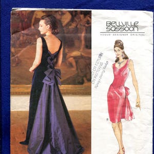 Vogue 1672 Bellville Sassoon ausgestattet Abendkleid mit Rücken Schnürung & Zug Muster Größe 8..10...12