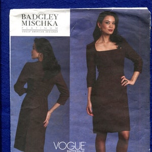 Vogue 1121 Designer Badgley Mischka Fitted Dress Pattern Size 14 to 20 UNCUT