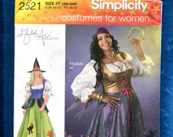 Simplicity 2521 Khaliah Ali Gypsy Costume Pattern Size 18W to 24W UNCUT