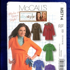 McCall&#39;s 5714 Raised Waist Coats Pattern Size 12 to 18 UNCUT
