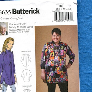 Butterick 6635 Connie Crawford Tunic Length Blouses Pattern Sizes XS..to XL UNCUT
