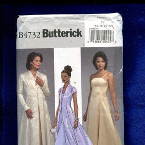 Butterick 4732 Gorgeous Princess Seam Evening Coat & Flared Dress Pattern Sizes 16 to 22 UNCUT