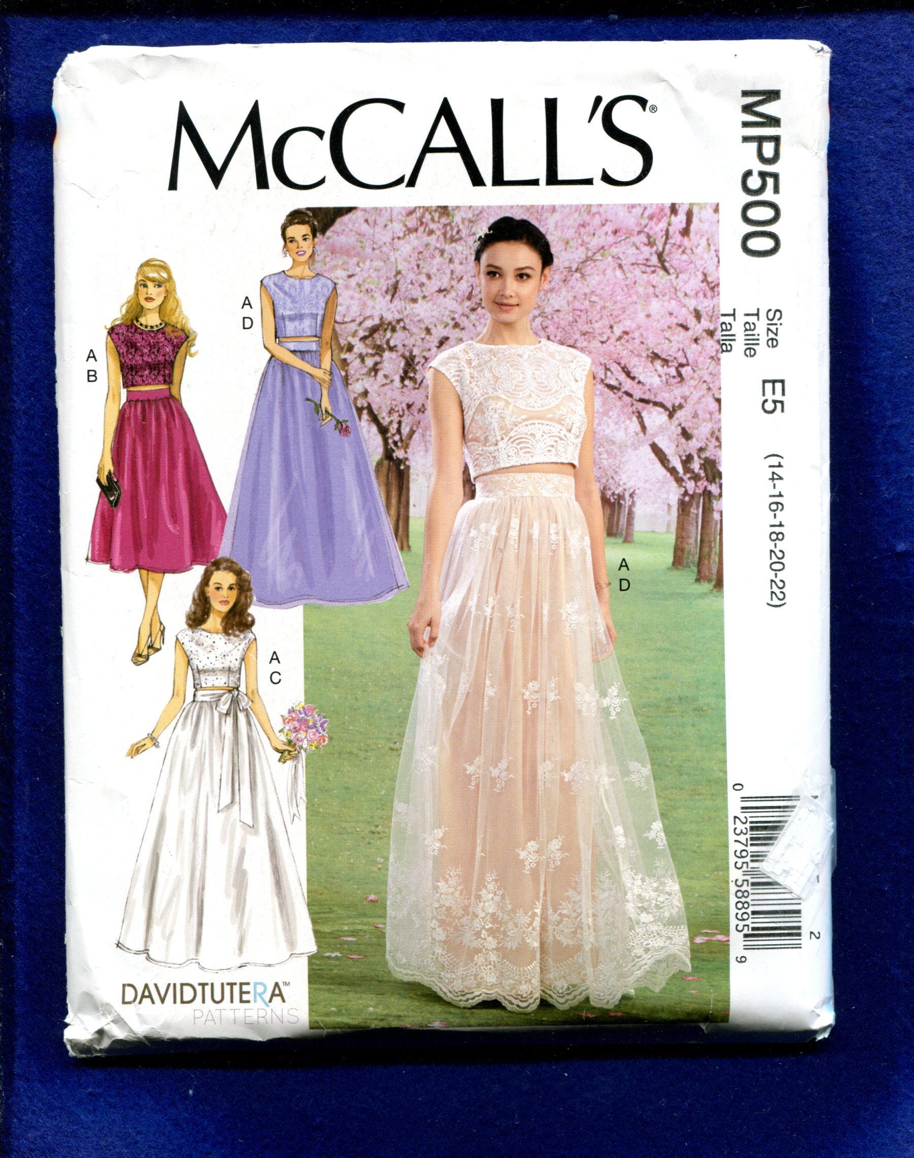 McCalls 500 David falda de boda crop top - España