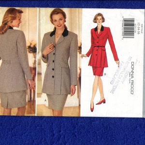 Butterick 4123 Designer Donna Ricco Tunic Length Jacket & Slim Skirt Pattern Size 12..14..16 UNCUT