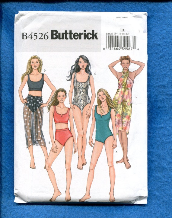 ビキニ　セット Butterick 4526 スポーティなワンピース＆ツーピース水着とサロン
