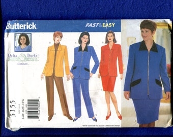 Butterick 5155 Delta Burke Slimming Jackets Skirt & Pants Pattern Size 14W..16W..18W UNCUT