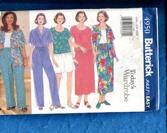 Butterick 4950 Easy Fitting Resort Wear Pattern Size 16W..18W..20W UNCUT