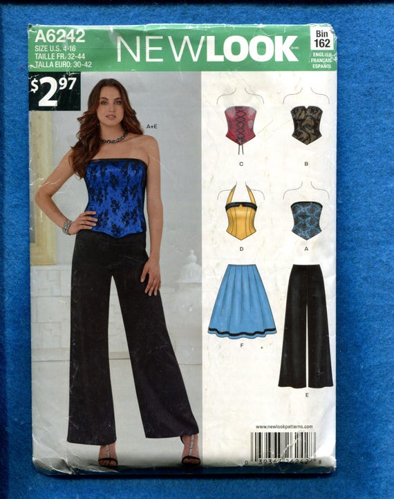 Skirt and Pants 4 to 16 Sewing Pattern New Look 6242 Misses/' Corset Tops