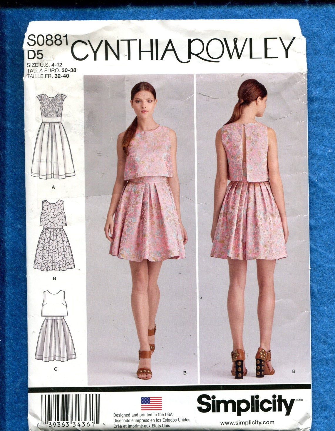 Simplicity 0881 Designer Cynthia Rowley Flirty Dress Pattern - Etsy