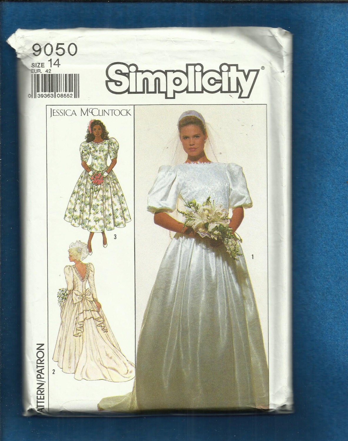 1989 Simplicidad 9050 Diseñador Jessica McClintock Vestido de novia tamaño  14 UNCUT - Etsy México, image size:1184x1500