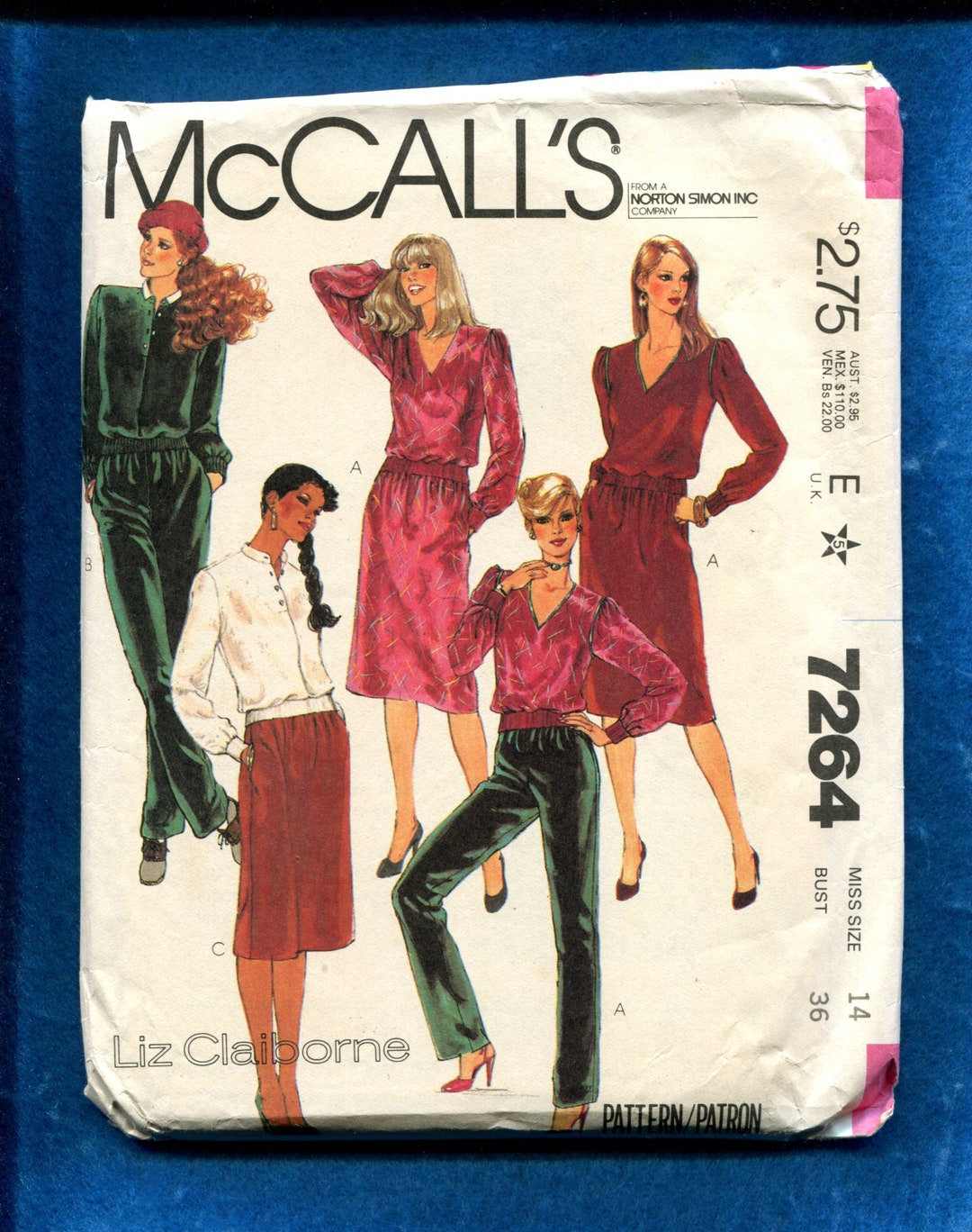 1980's Mccall's 7264 Designer Liz Claiborne Sportswear Wardrobe