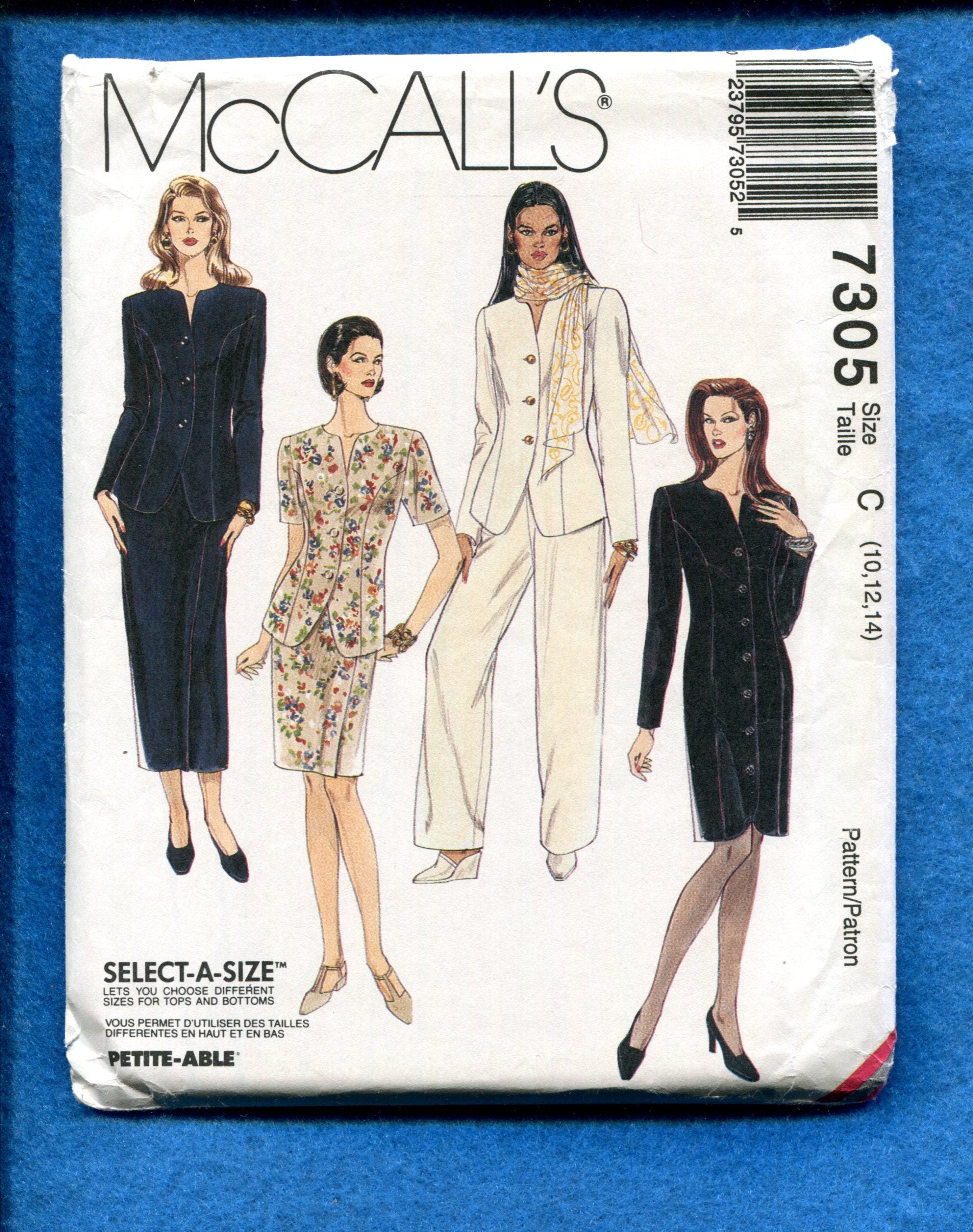 Mccalls 7305 Classic Princess Seam Shirt Style Dress Jacket Pants and ...