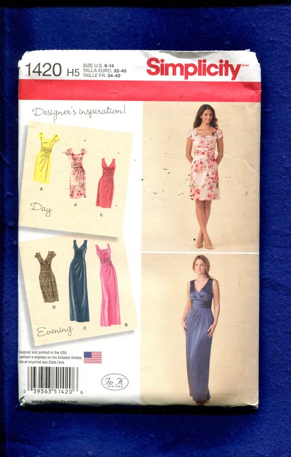 Simplicity 1420 Evening & Day Fitted Dresses Pattern Size 6 to 14 UNCUT -  Etsy