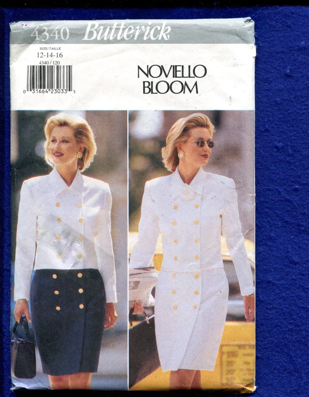 Patron De Couture Butterick Noviello Bloom 1996 - Veste, Jupe Et Pantalon - Tailles 12-14-16