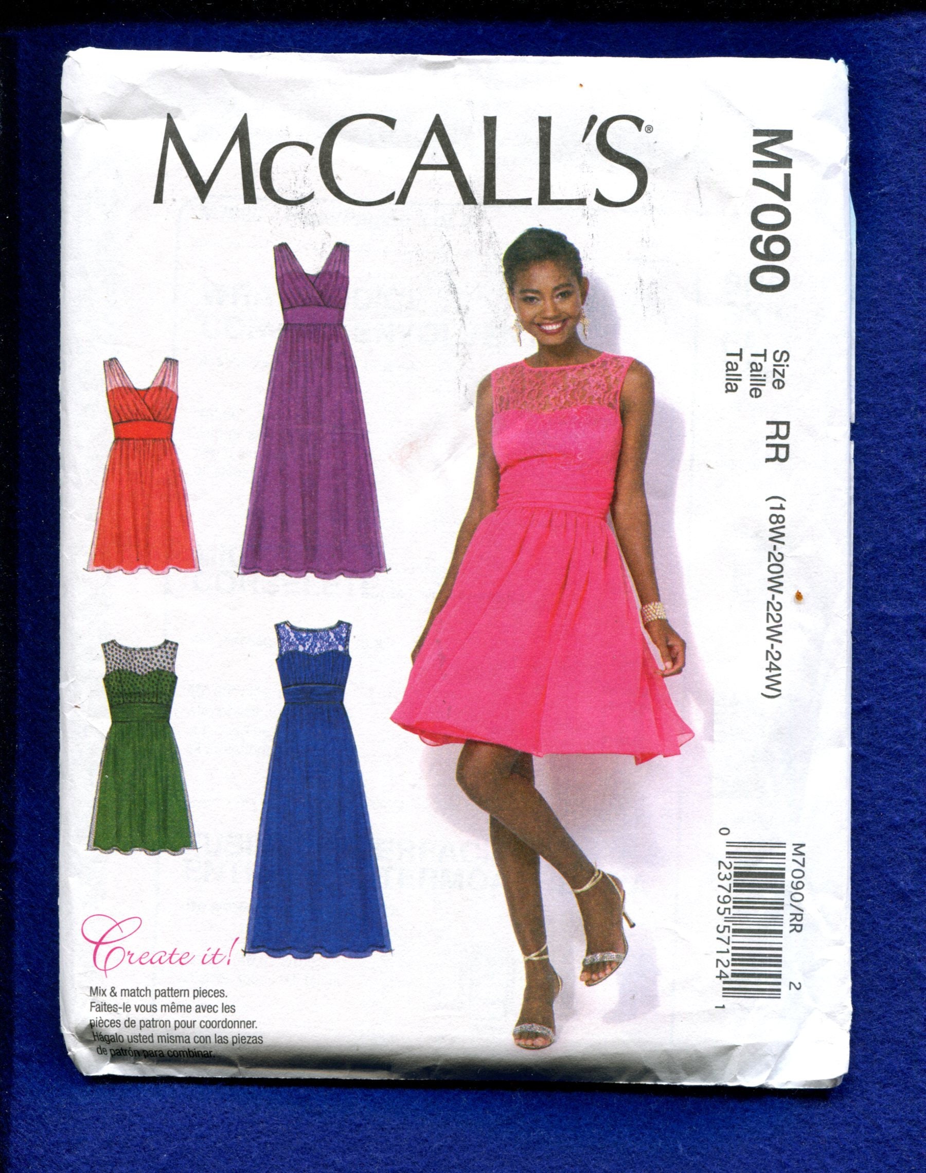 7090 Summer Party Dresses Pattern Size 